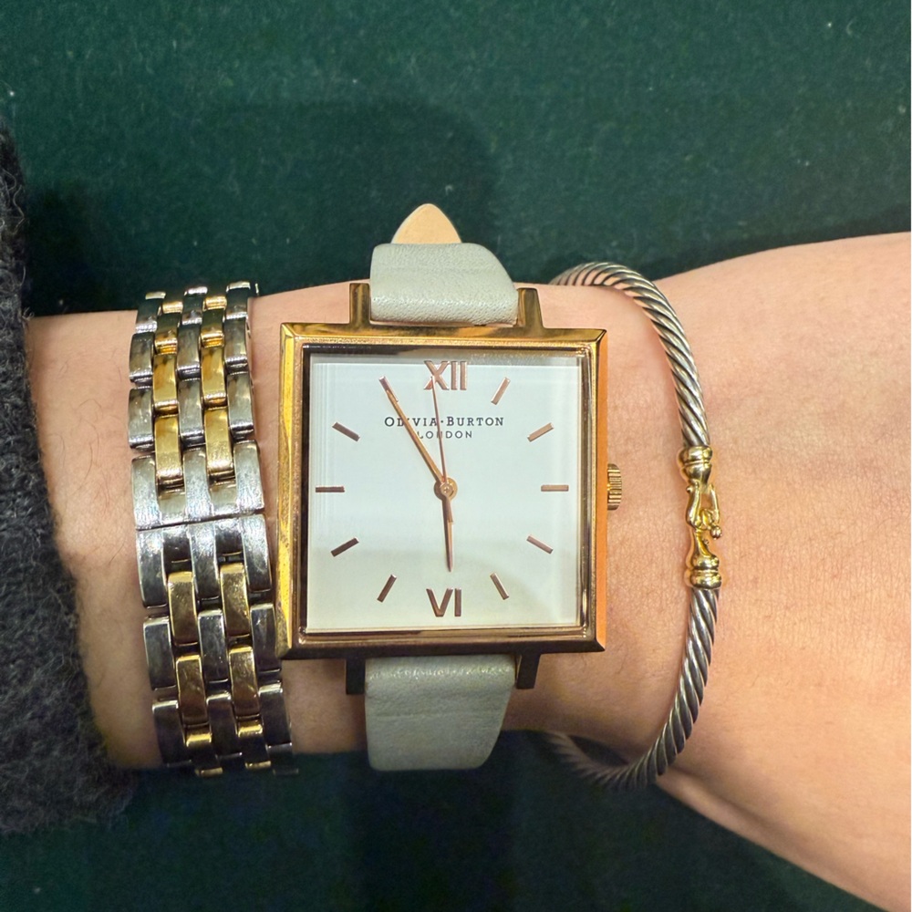 Olivia Burton heather grey & rose gold watch